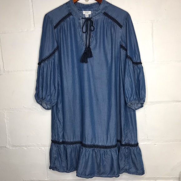 crown & ivy Dresses & Skirts - Crown & Ivy Women's 1X Blue Chambray Denim Dress